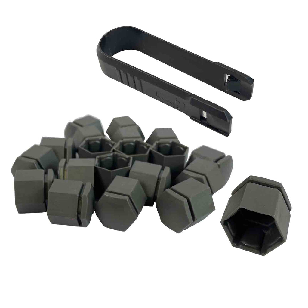 Astra J K Insignia B Mokka Wheel Nut Covers Set Charcoal 19X24 mm 20 Pcs