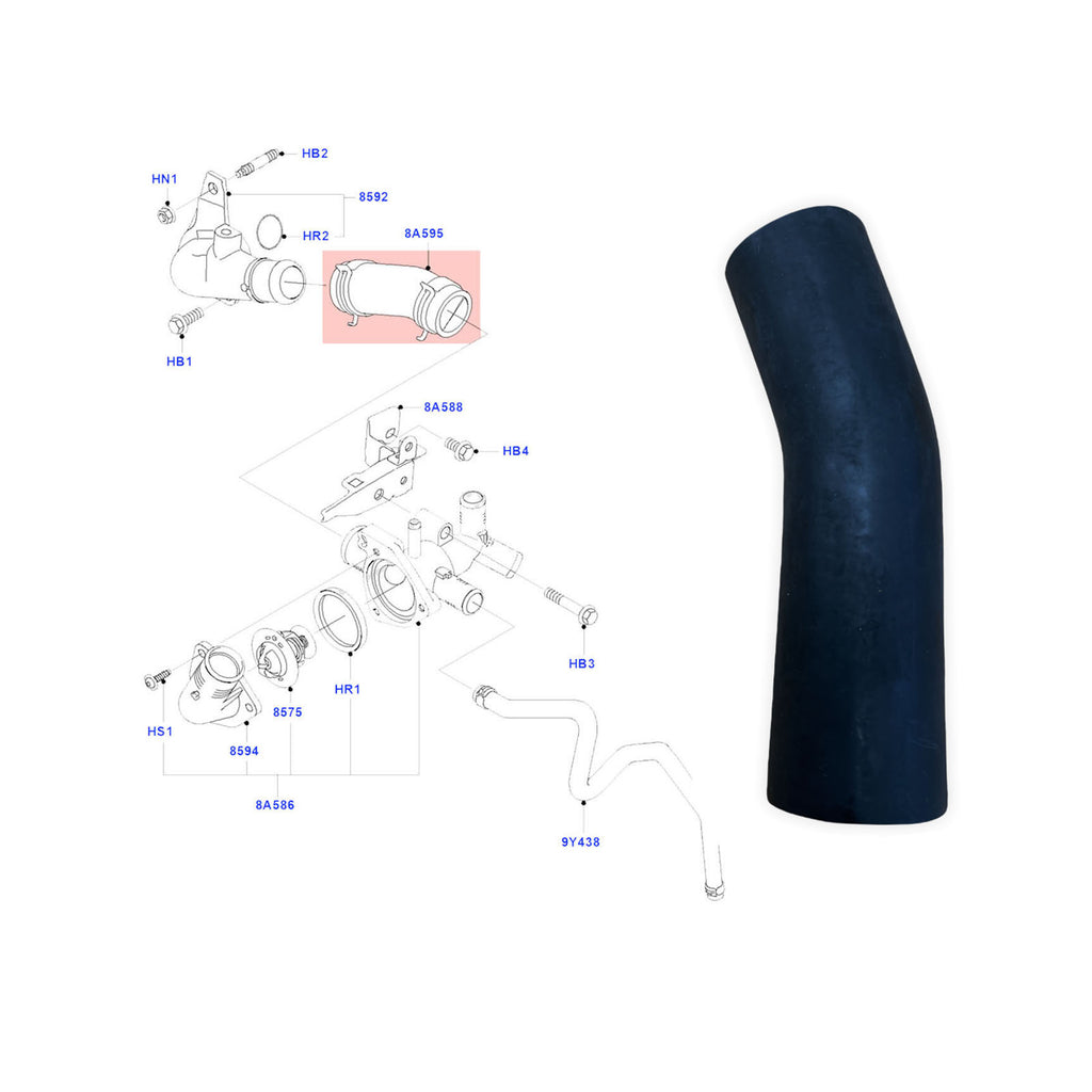 Ford Transit MK7 Thermostat Housing Hose Pipe 2006 to 2014 2.4 1C1O8A520AA