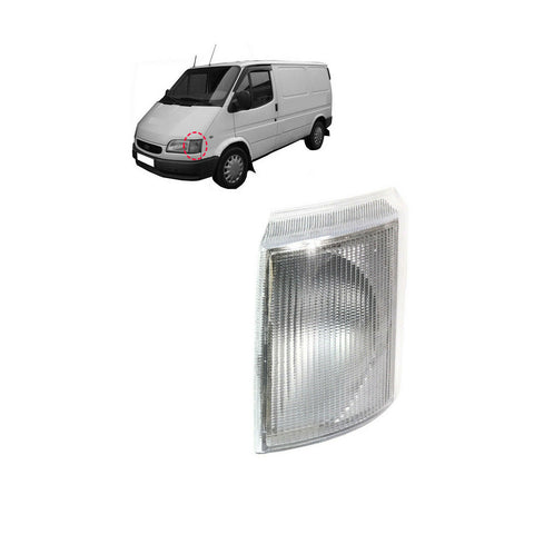 A PAIR OF FRONT CORNER INDICATOR LAMPS CLEAR LENS LEFT RIGHT FITS FORD TRANSIT MK4, MK5