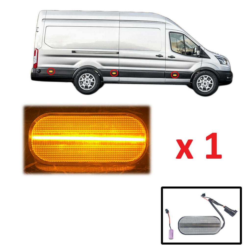 Ford Transit Mk8 Clear Led Side marker Amber Lamp