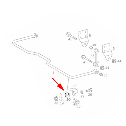Mercedes Sprinter 96-06 Stabilizer Mounting Anti-Roll Bar Bush A9043261081