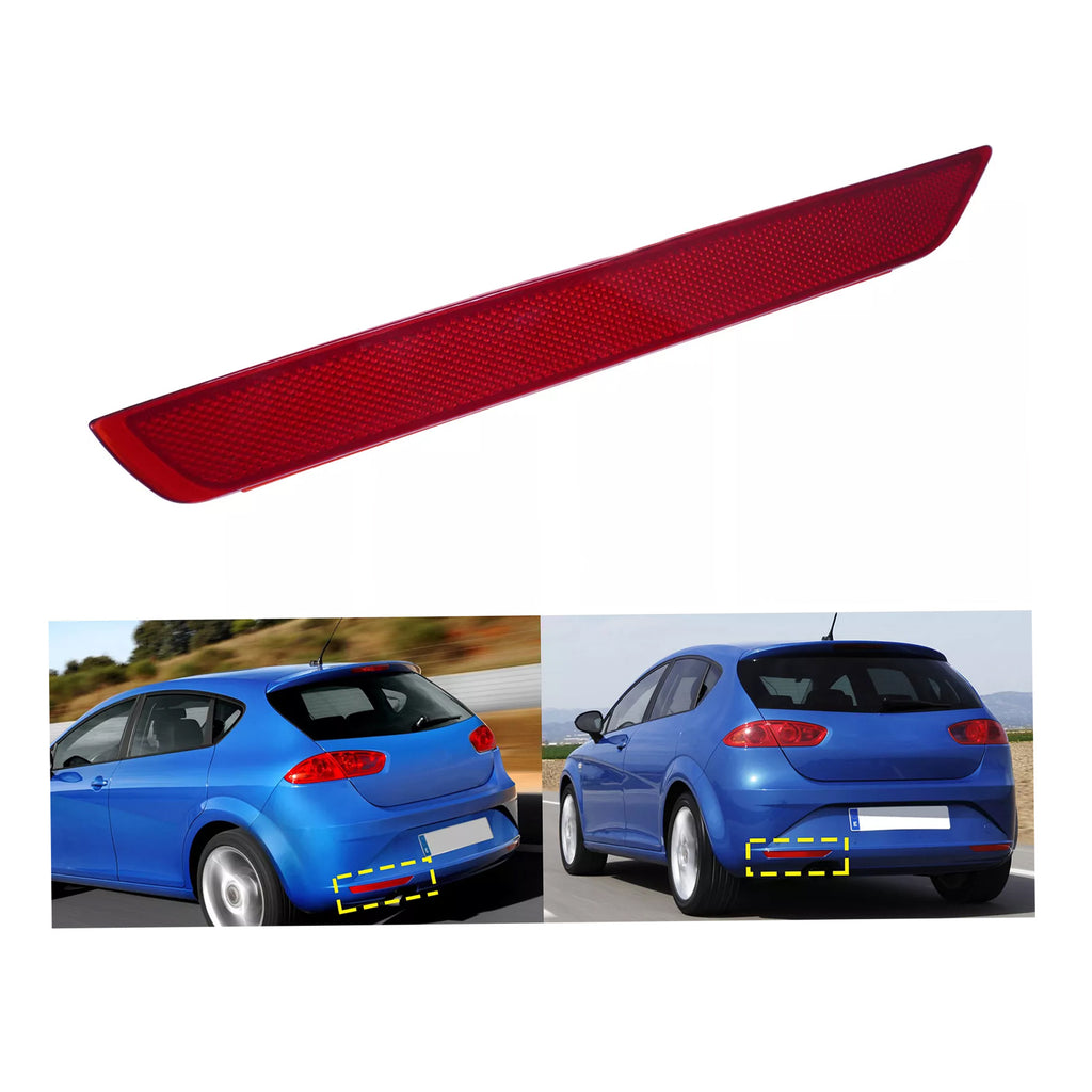 Seat Leon MK2 2009 to 2012 Left Red Rear Bumper Reflector Cover Lens 1P0945105D
