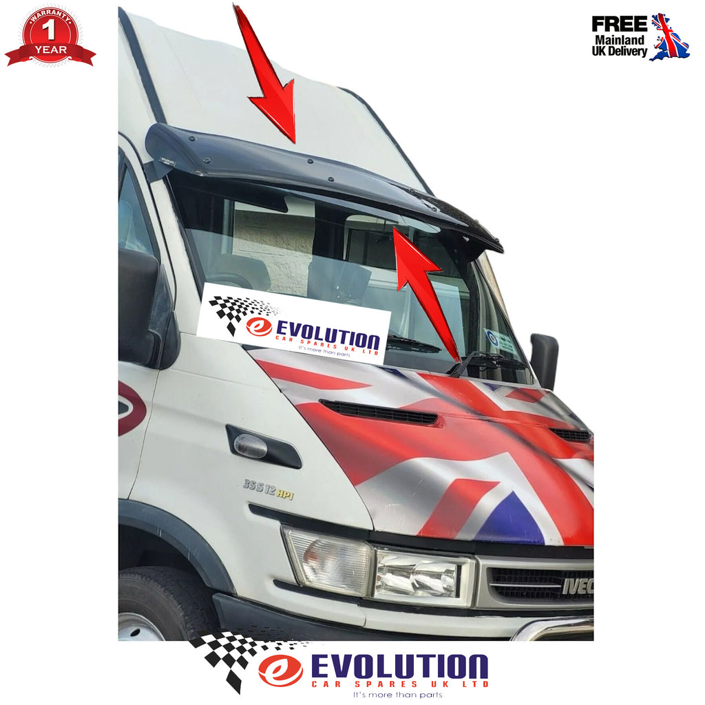Iveco Daily 2002 to 2013 Black External Sun Visor Solid Black Acrylic