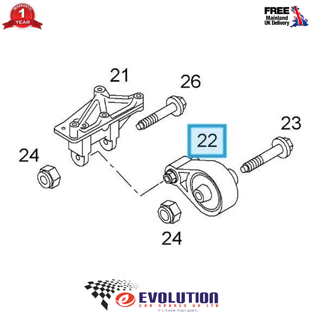 Engine Rear Mounting Fits Master MK2 MOVANO MK1 1998 to 2010 8200027176