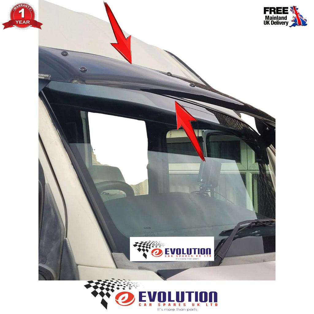 Iveco Daily 2002 to 2013 Black External Sun Visor Solid Black Acrylic