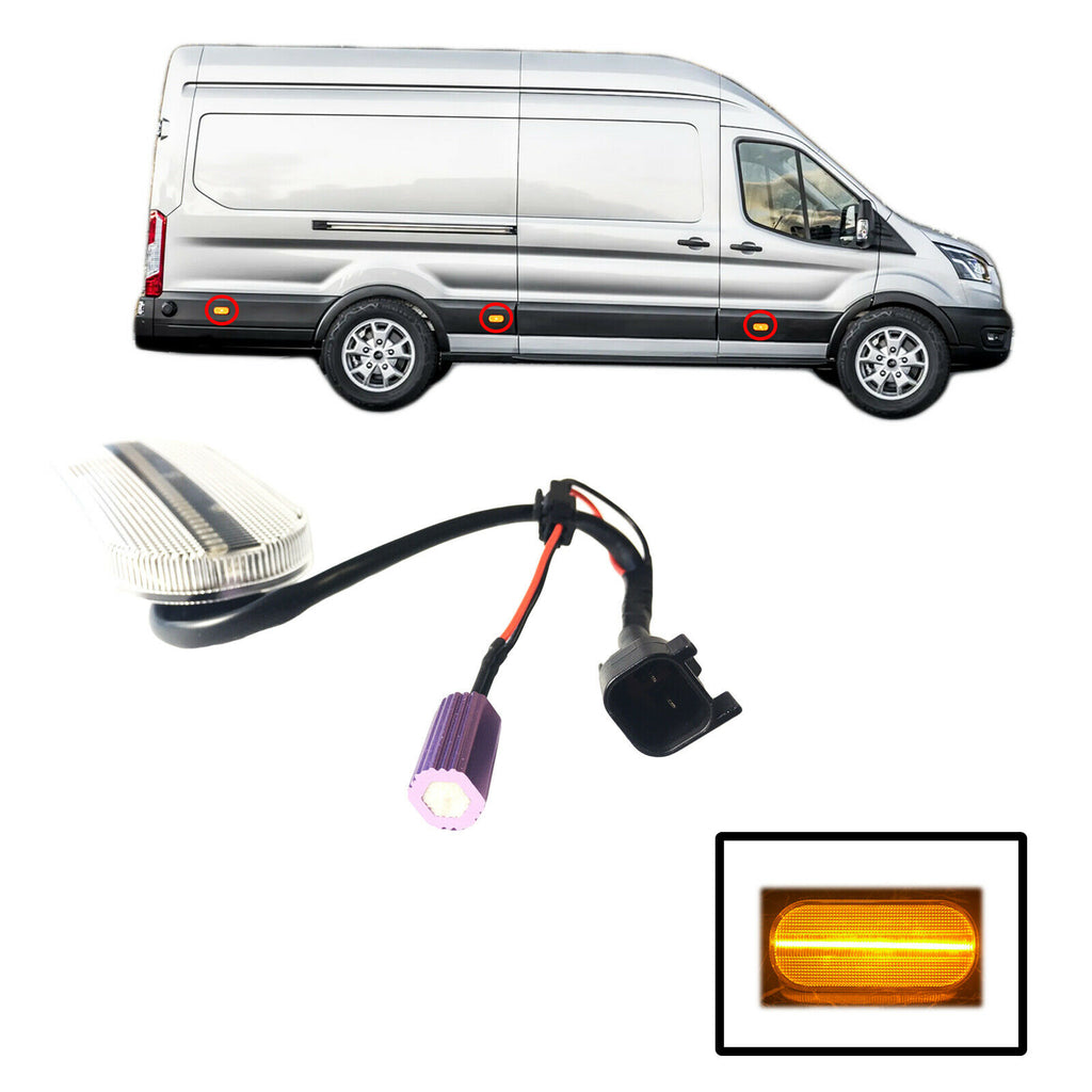Ford Transit Mk8 Clear Led Side marker Amber Lamp