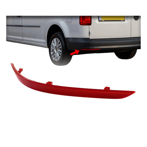 For VW Caddy MK4 Rear Left Bumper Reflector Red 2016 to 2022 2K5945105D