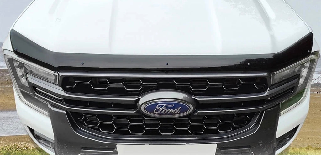 BLACK BONNET GLOSSY DEFLECTOR WIND STONE FOR FORD RANGER T8 2023 ONWARDS