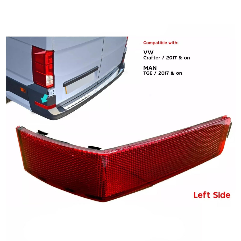 Rear Bumper Lower Red Reflector Left Side Fits VW CRAFTER 2017 to 2024 7C0945105