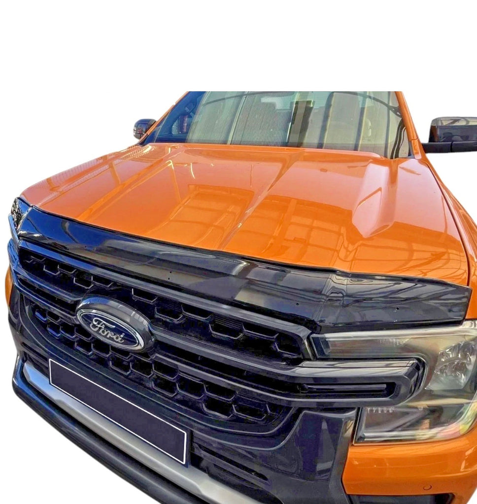 BLACK BONNET GLOSSY DEFLECTOR WIND STONE FOR FORD RANGER T8 2023 ONWARDS