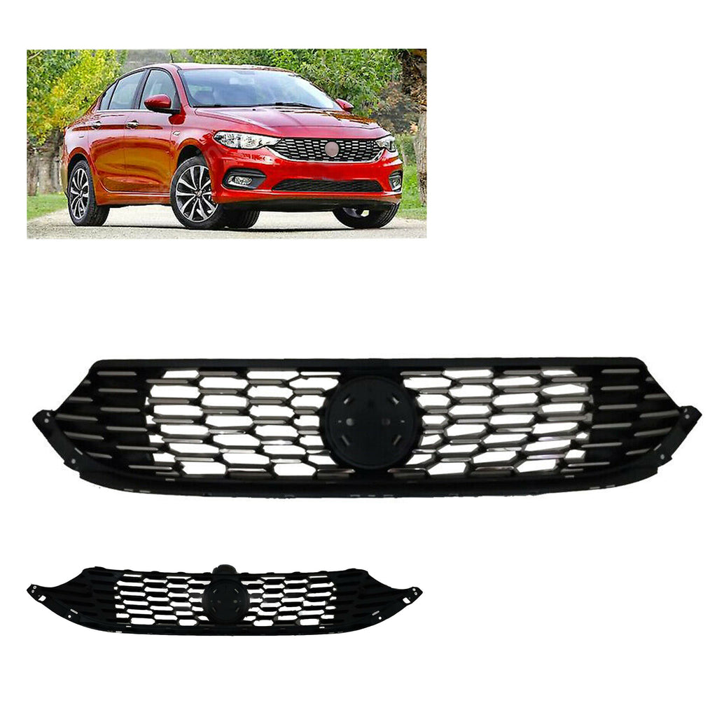 Fiat Tipo Front Bumper Center Chrome Grille Black 2015 On 735642866