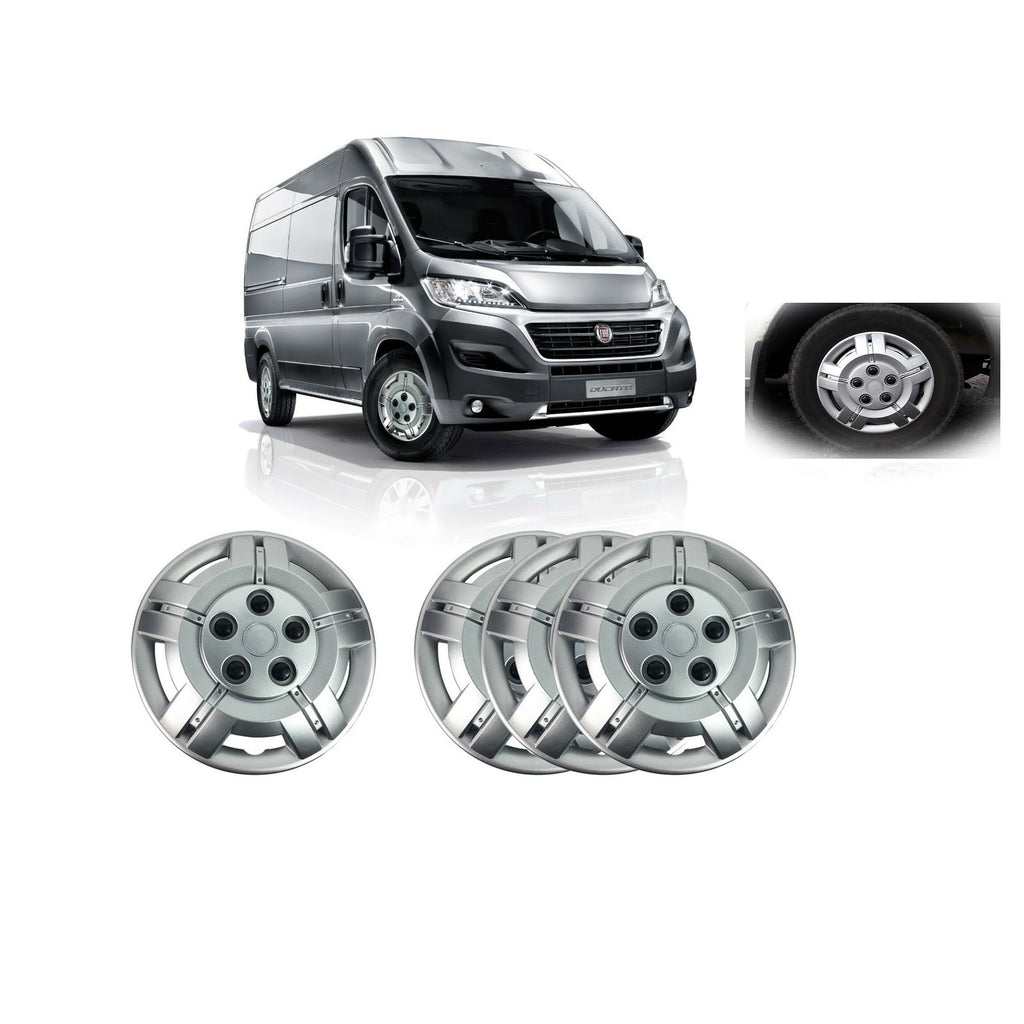 Fiat Ducato 16" Solid Silver Unbreakable Wheel Trim Cover 4X