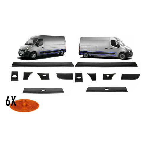 Renault Master Movano Side Door Mouldings Full Set And Ambers 82820014R