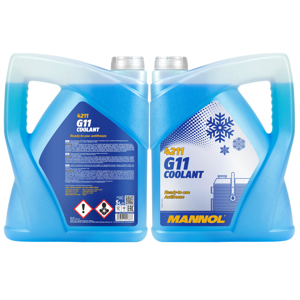 5L Mannol Coolant G11 4211 2x Ready To Use Antifreeze -30°C + 125 SAE J1034