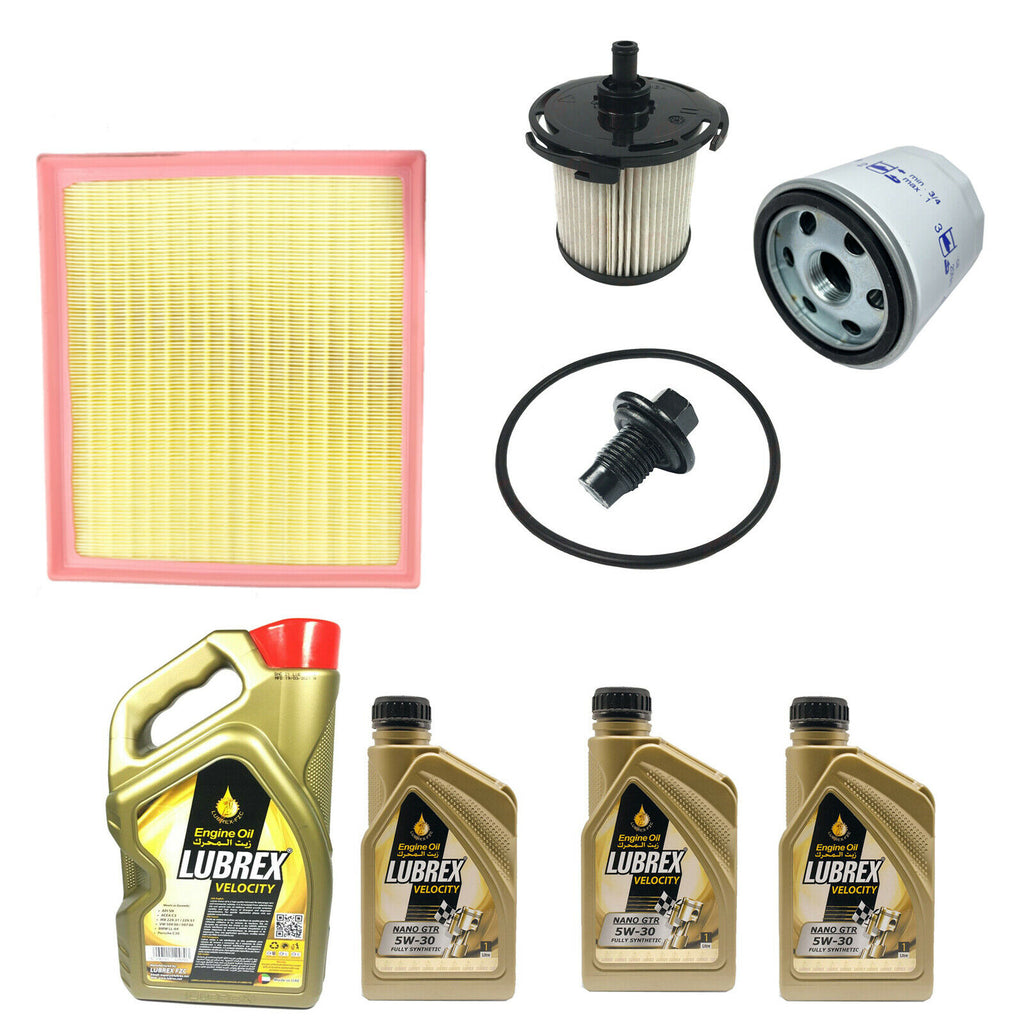 Ford Transit MK8 Service Kit Oil Air Fuel Filter Sum Plug 7L Lubrex 5W30 Engine Oil