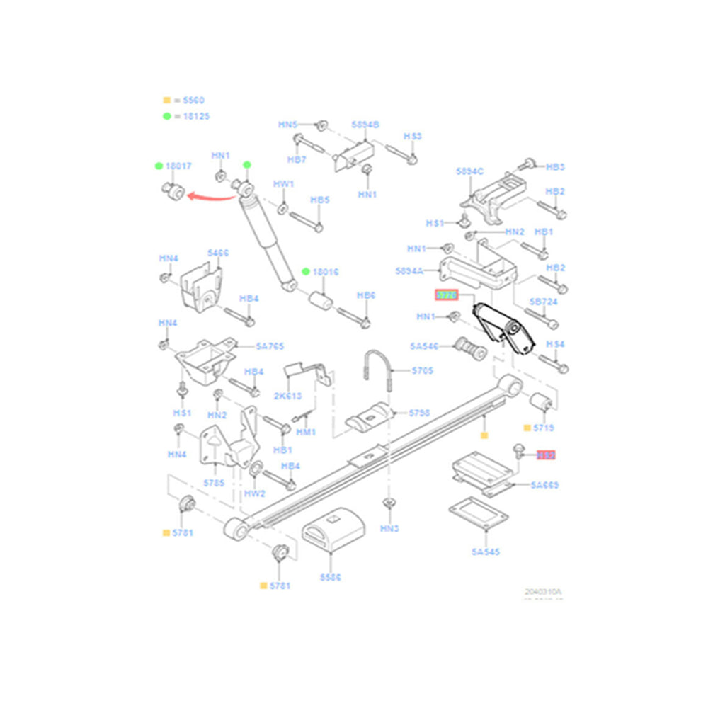 Ford Transit MK7 2X Rear Leaf Spring Shackle 2006 to 2014 1526559