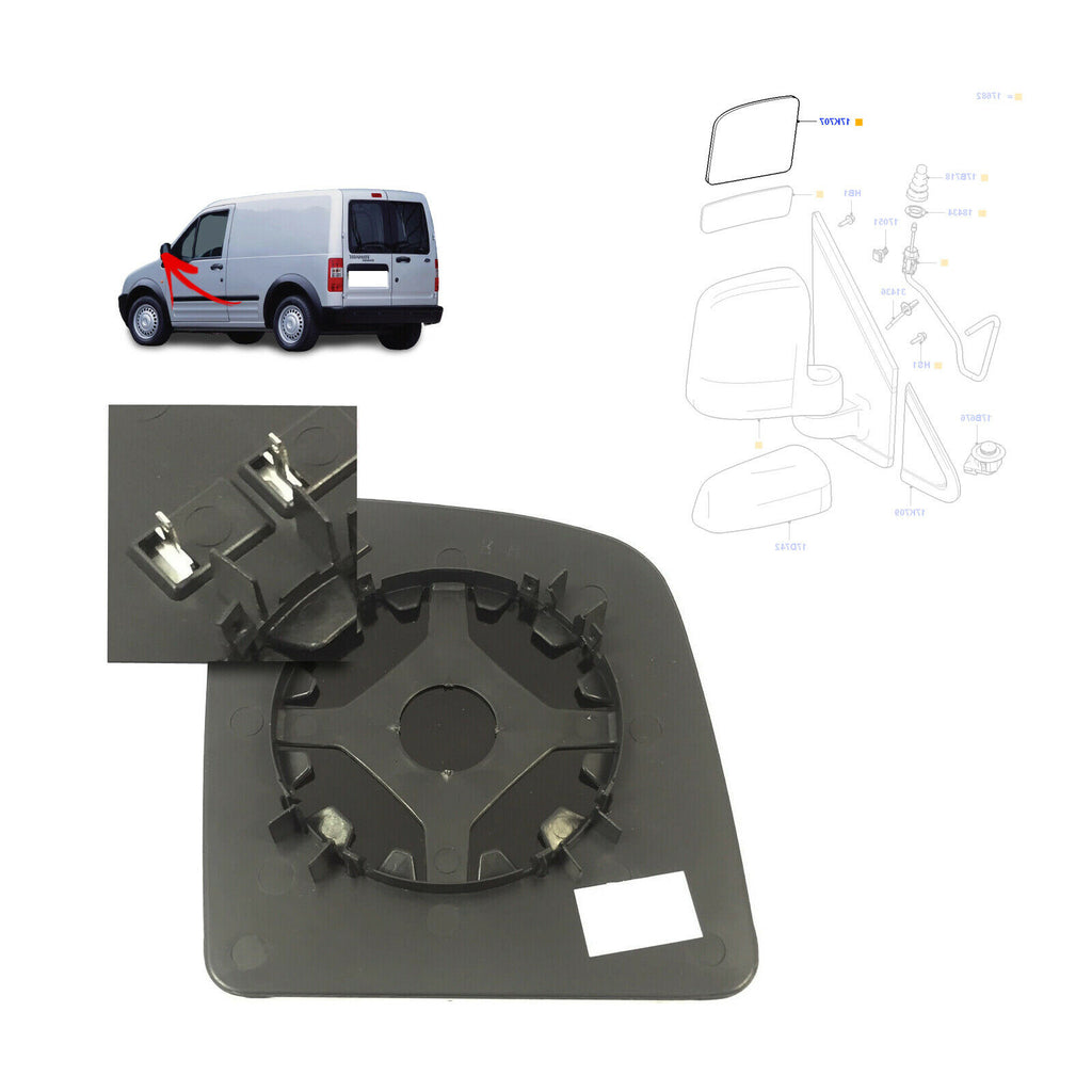 Ford Transit Connect Blind Spot Mirror And Wing Mirror Heated Glass Left Side 4440217