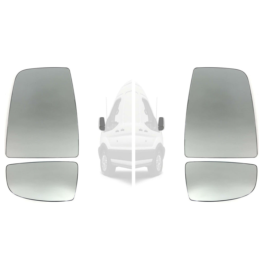 Ford Transit MK8 Left Right Side Upper Wing Mirror Lower Blind Spot Glass Set Of 4