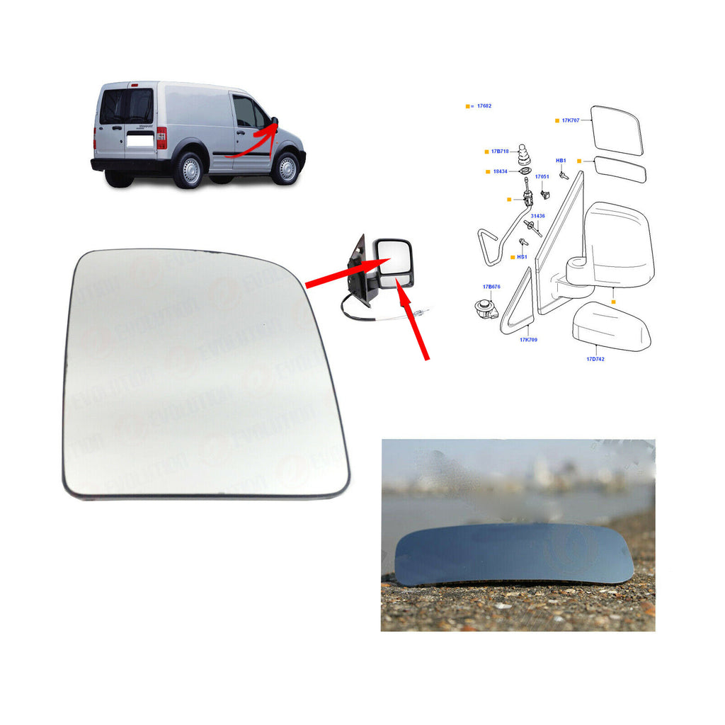 Ford Transit Connect Right Side Wing Mirror Heated Blind Spot Mirror 4440214