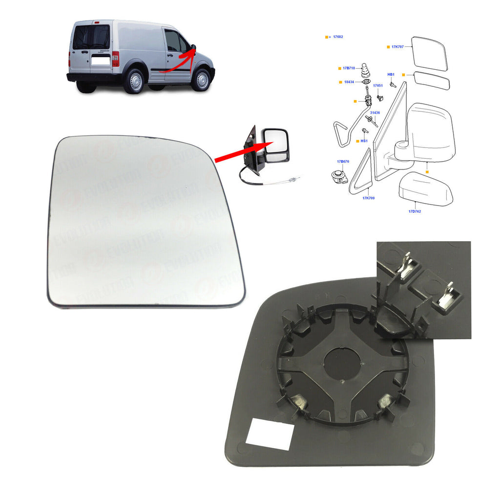 Ford Transit Connect Right Side Wing Mirror Heated Blind Spot Mirror 4440214