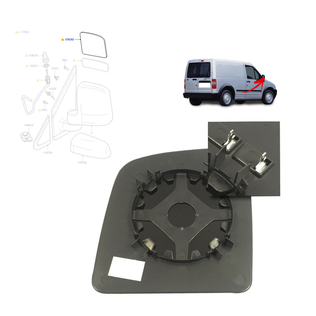Ford Transit Connect Right Side Wing Mirror Heated Blind Spot Mirror 4440214