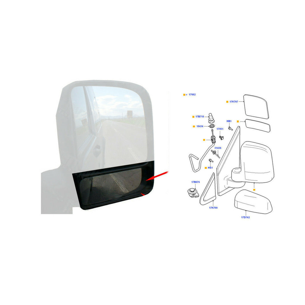 Ford Transit Connect Right Side Wing Mirror Heated Blind Spot Mirror 4440214