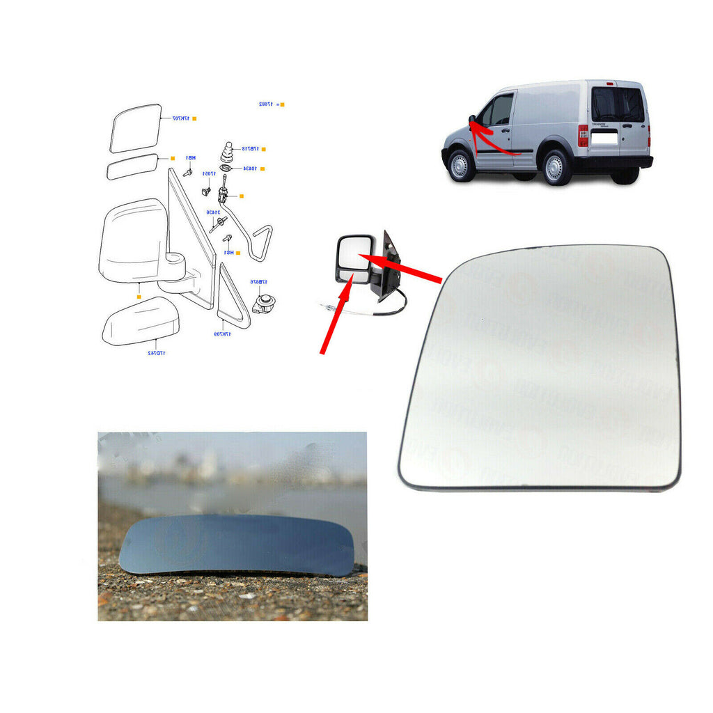 Ford Transit Connect Blind Spot Mirror And Wing Mirror Heated Glass Set 4440217