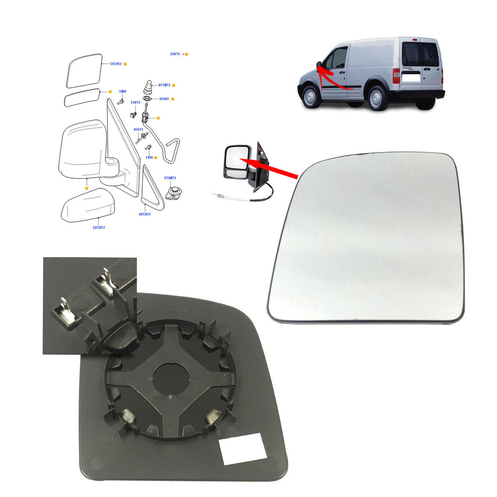 Ford Transit Connect Blind Spot Mirror And Wing Mirror Heated Glass Set 4440217