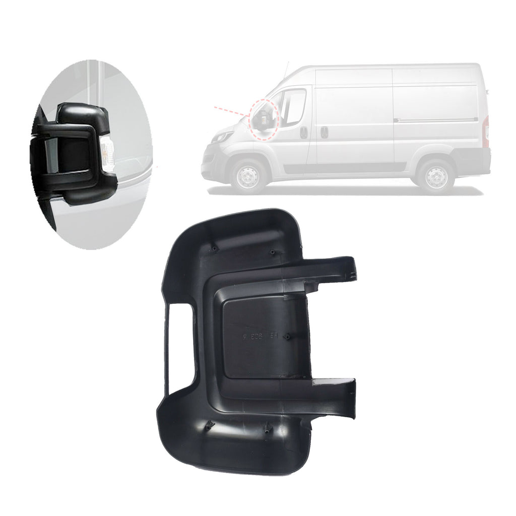 Ducato Relay Boxer 2006 On Fits Door Right Left Mirror Cover Case Black Set 8156.77