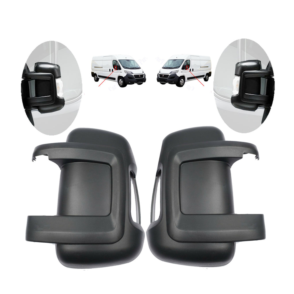 Ducato Relay Boxer 2006 On Fits Door Right Left Mirror Cover Case Black Set 8156.77