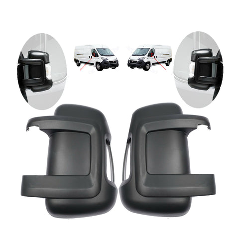 Ducato Relay Boxer 2006 On Fits Door Right Left Mirror Cover Case Black Set 8156.77