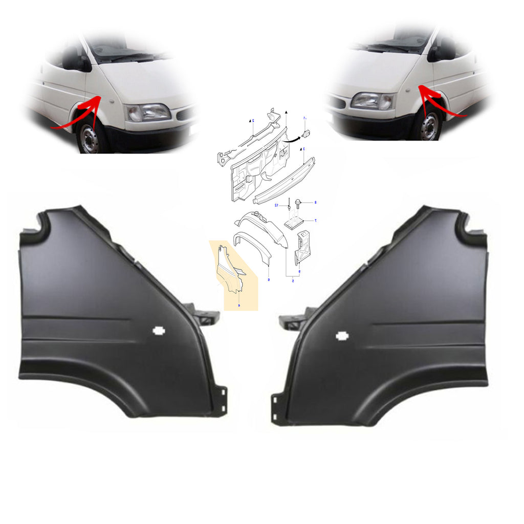 Ford Transit T12 T15 Front Left Right Wing Fender Panel Set 1994 to 2000 7180500 