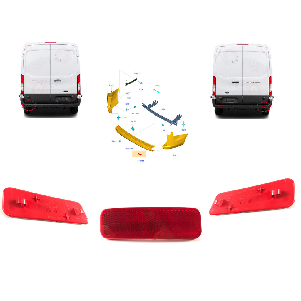 Ford Transit MK8 Rear LH+RH Bumper Reflector 1778457 1778456 2014 ONWARDS