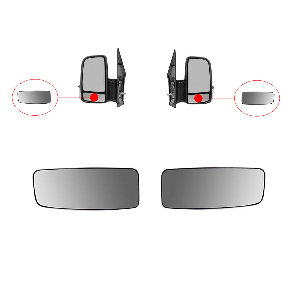 Mercedes Sprinter Lower Wing Mirror Blind Spot Glass Set VW Crafter 2006 ON  0028112033
