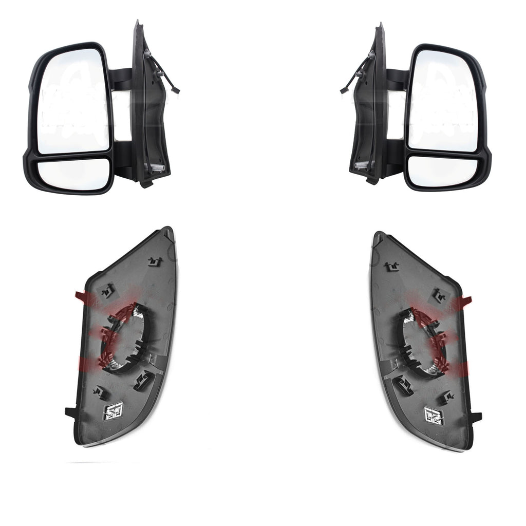 Fiat Ducato Boxer Relay Upper Wing Mirror Glass Heated Set 2006 Onwards 71748245