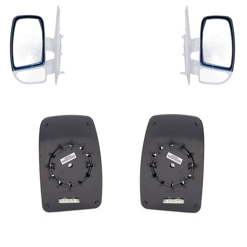 Renault Master II Movano Interstar Upper Wing Mirror Glass Heated Set 2000 Onwards 7701057371