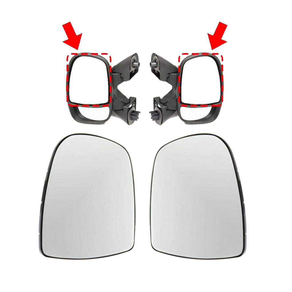 Renault Trafic II Vivaro Primastar Upper Wing Mirror Glass Non Heated Set  2001 On 7701050268