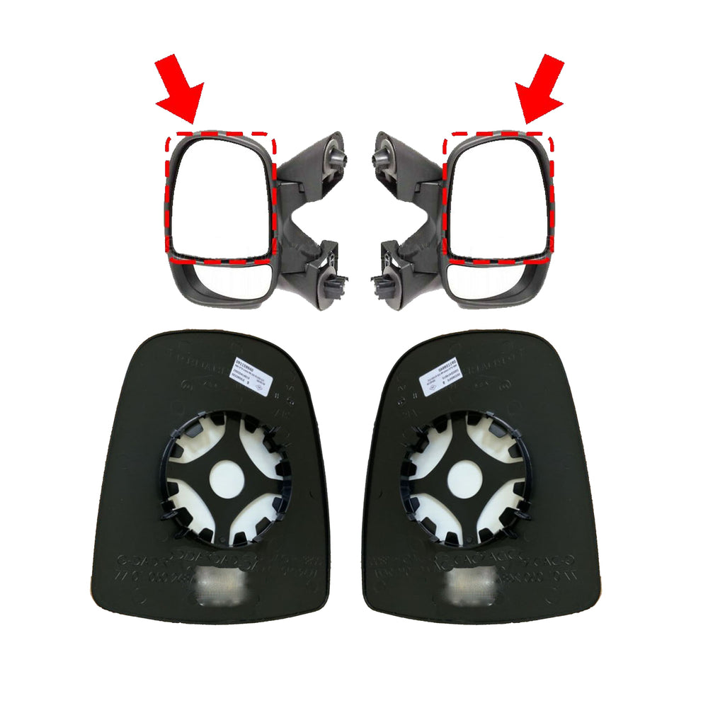 Renault Trafic II Vivaro Primastar Upper Wing Mirror Glass Non Heated Set  2001 On 7701050268