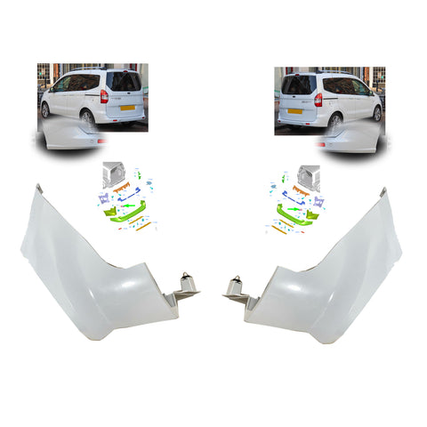 Ford Tourneo Courier Rear Bumper Rh Lh Side Corner End Cap Set