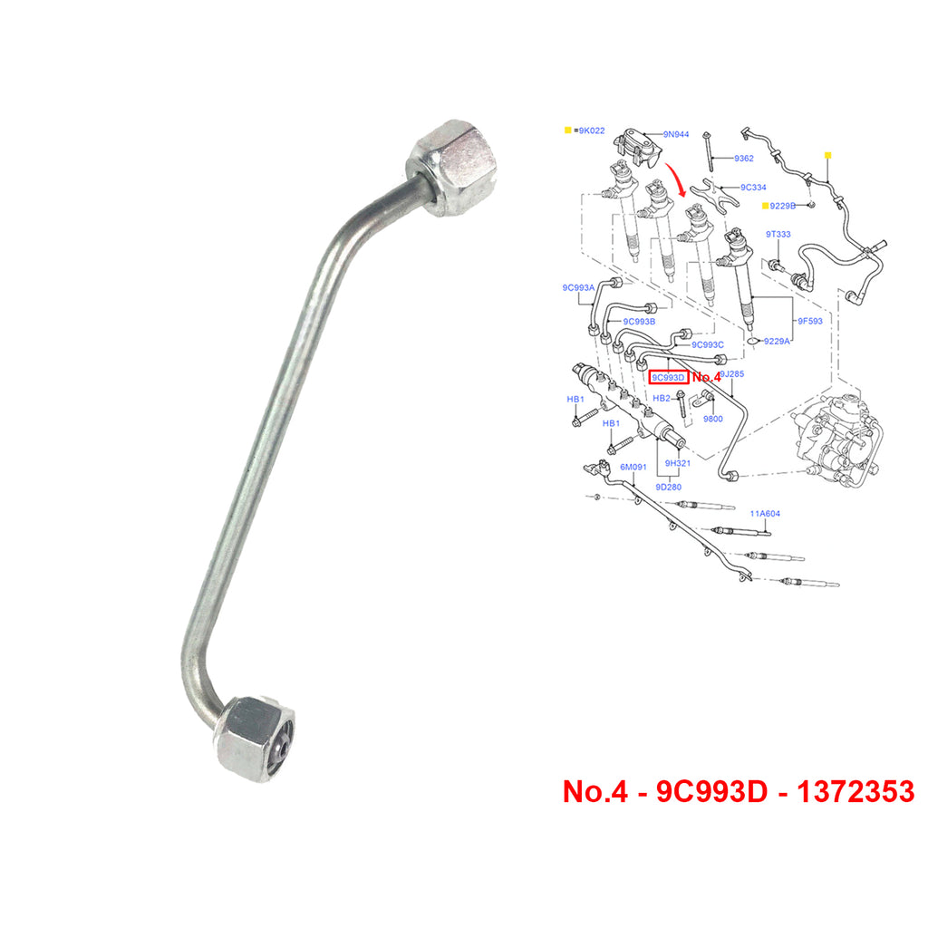Ford Transit MK7 2.2 2.4 Diesel Fuel Injection Pipe Set 1372353 6C1Q9C993AB