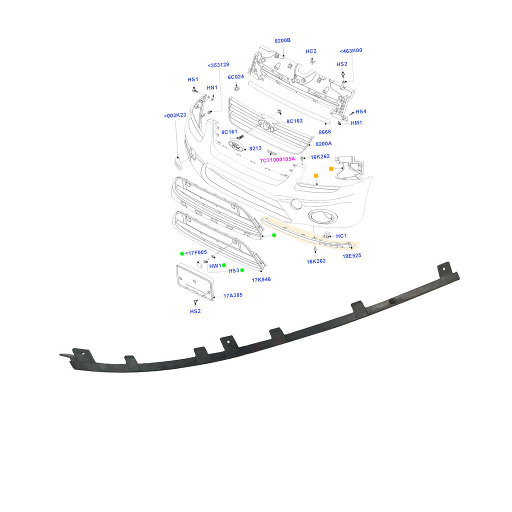 Ford Connect Front Stone Deflector Right Driver Side 2006 to 2013 1476556