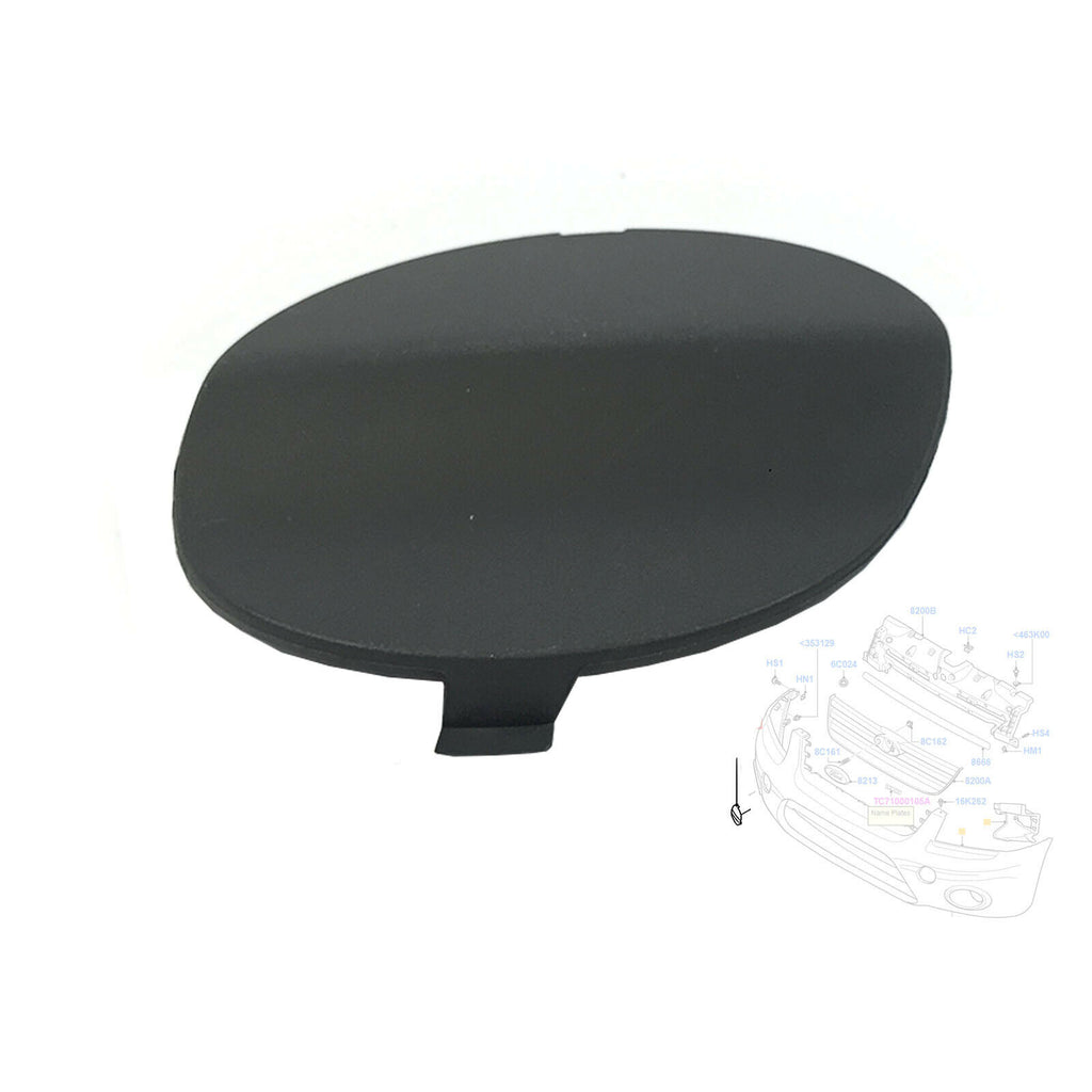 Bumper Towing Eye Bar Cover Cap Right Side Black Fits Ford Connect 5028672 9T16V003K22ABM5AP