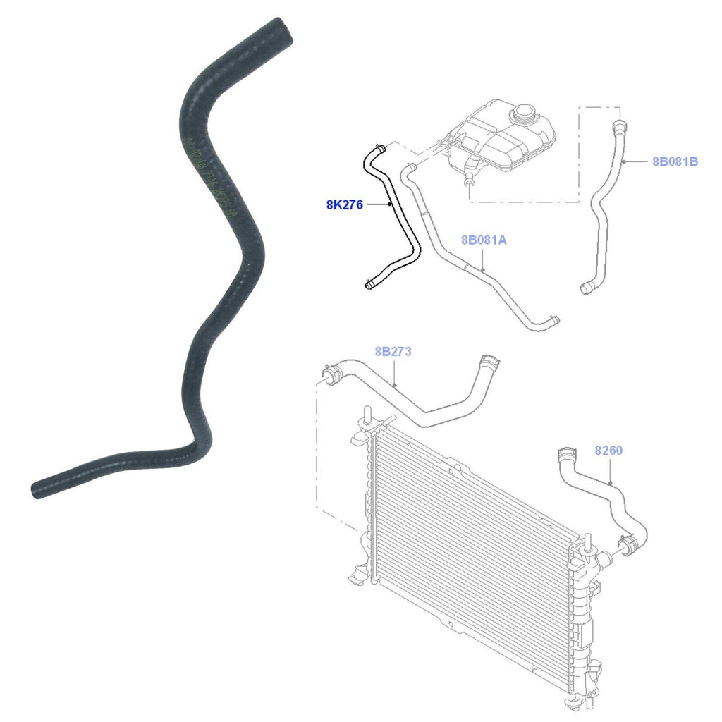 Radiator Overflow Tank Hose Fits Ford Transit Connect  1451531 