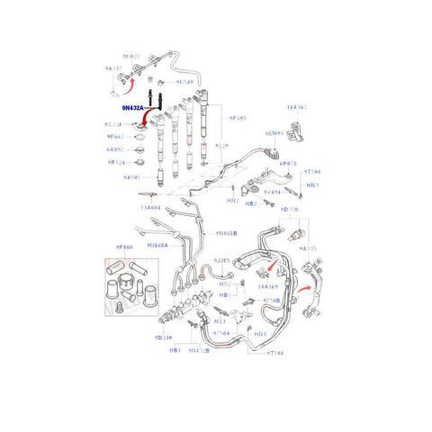Fiesta Focus C-Max Fusion Injector Stud 1x 1.6 TDCI 1233685 3M5Q9D927BA