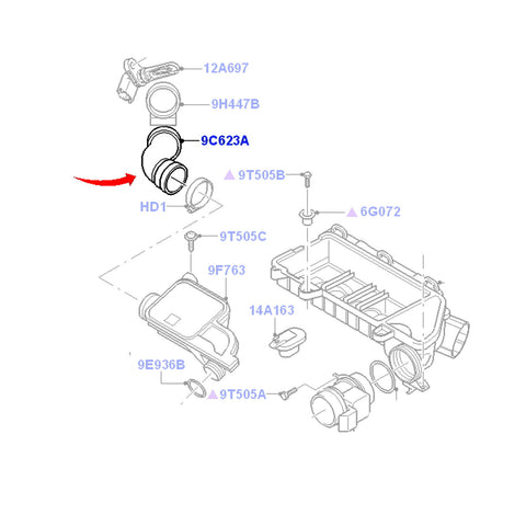 Turbo Intercooler Hose Pipe Fits Citroen Peugeo Ford 2S6Q9C623CA 1333636