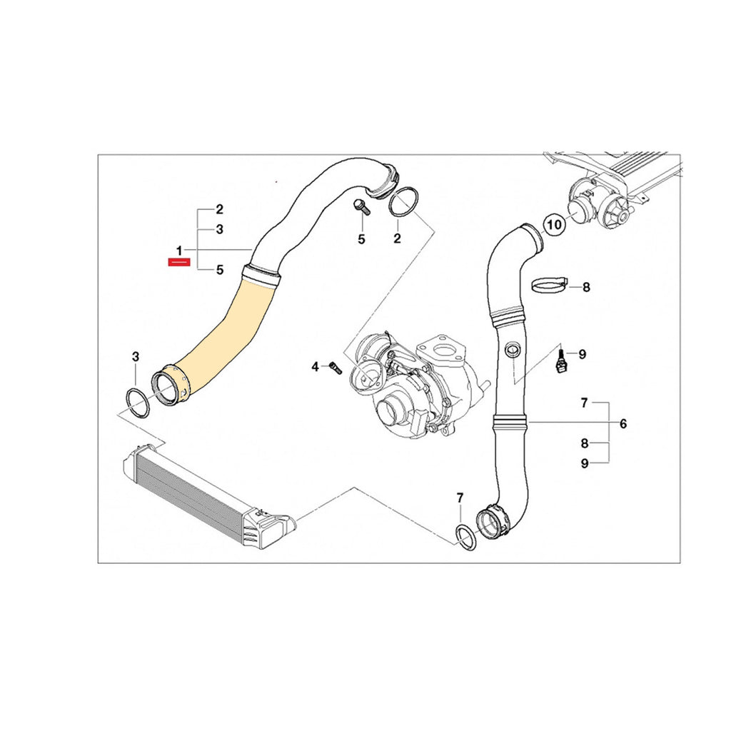 BMW 3 E46 318 320 Diesel Turbo Intercooler Hose 11617786865