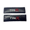 Universal Black Glossy Carbon Fiber Type R Seat Belt Cover Cushion Protector x2