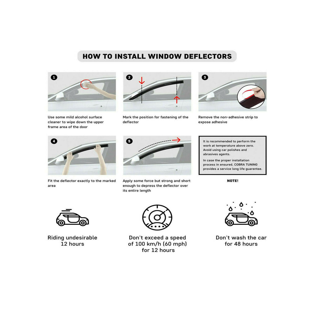 Ford Transit Wind And Rain Deflector Set 2000 to 2013 MKM5195