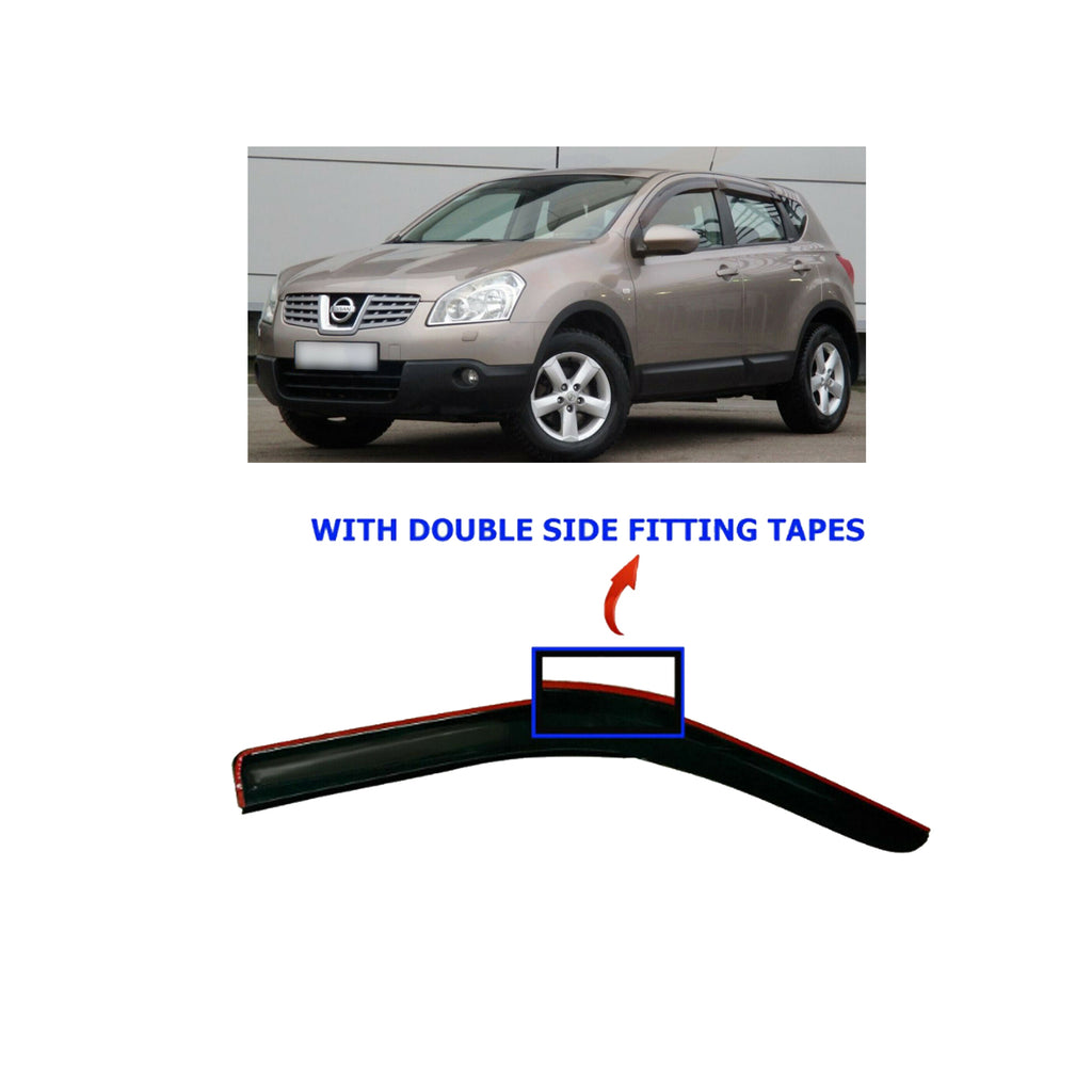 Nissan Qashqai MK1 Wind Rain Smoke Deflector 4 Pcs  2007 to 2013