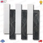 30x30 cm INTERLOCKING GLASS WALL TILE SILVER & BLACK WITH WAVE DETAILS